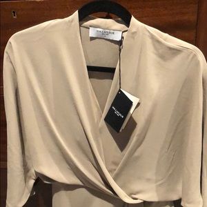 MM Lafleur Elegant Beige Long Sleeve Dress